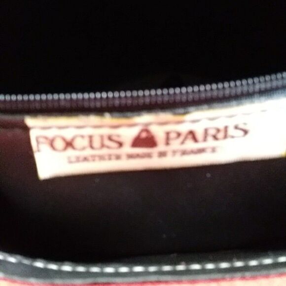Focus Paris Leather Shoulder Bag Red EUC - Picture 9 of 12